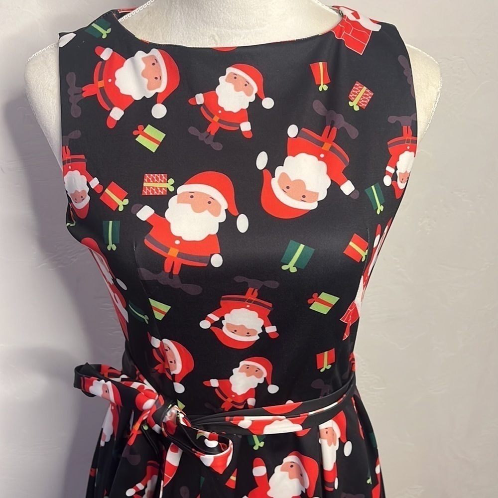 Ouges Holiday Santa Christmas Sleeveless Dress Si… - image 2